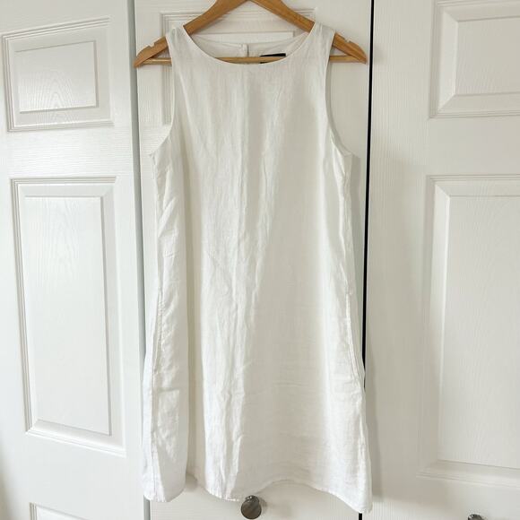 NWOT Quince 100% European Linen Tank Mini Dress White Sleeveless Size Small - Picture 2 of 10